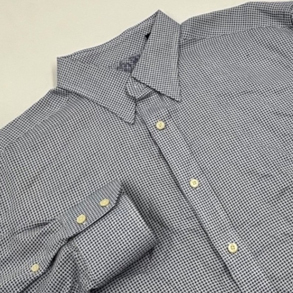 Robert Graham Men's XL Blue White Check Long Sleeve Button Down Shirt
